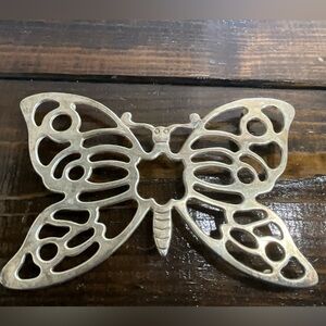 Vintage Metal Butterfly Trivet Silver Plate Leonard Italy